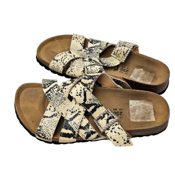 Birkenstock Sandals Snake Print Snakeskin Arizona Python Rhinestone Narrow. 8 - Picture 4 of 12